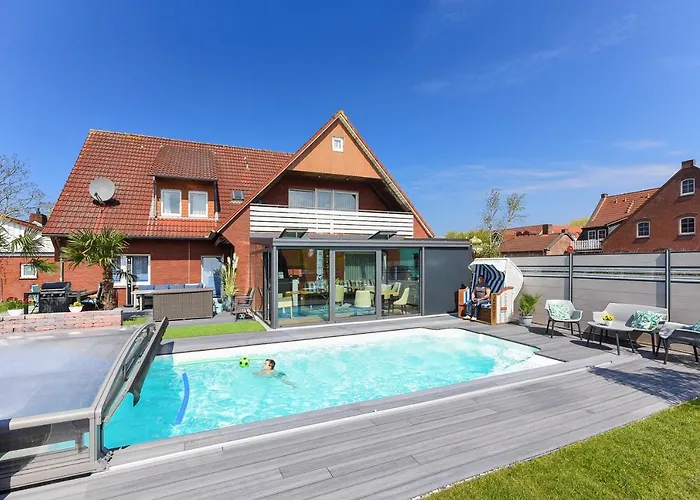 Haus Zum Seehund Mit Pool, Garten Und Tischtennisplatte Lägenhet Bensersiel